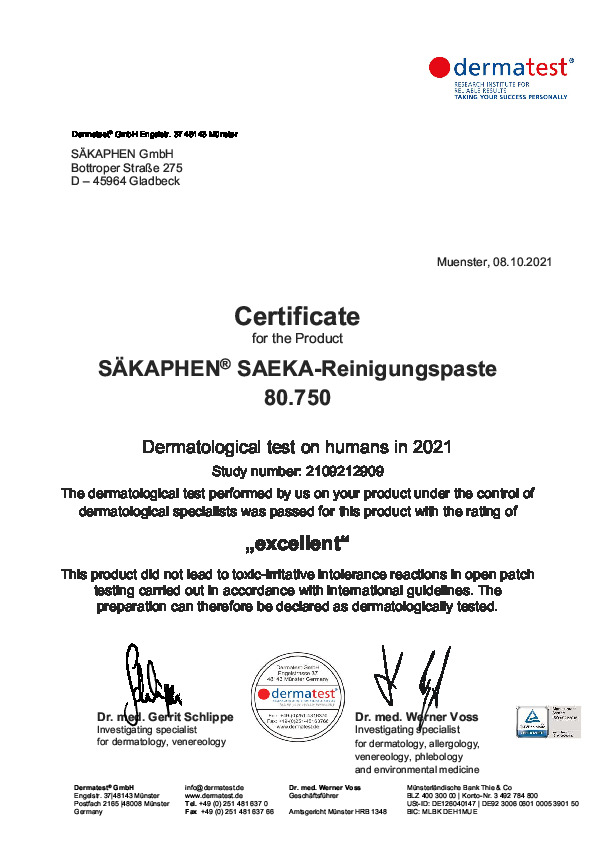 Certificado Dermatológico (EN)