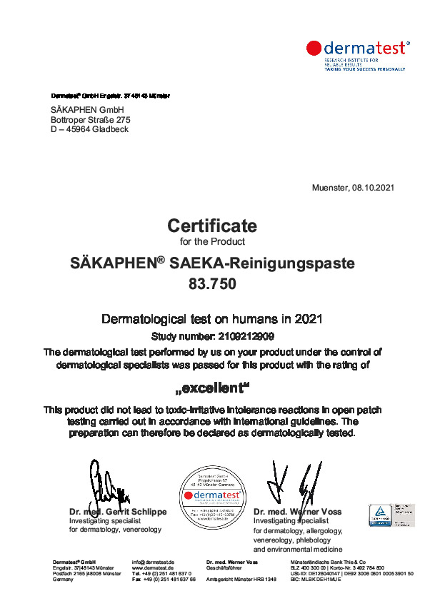 Certificado Dermatológico (EN)